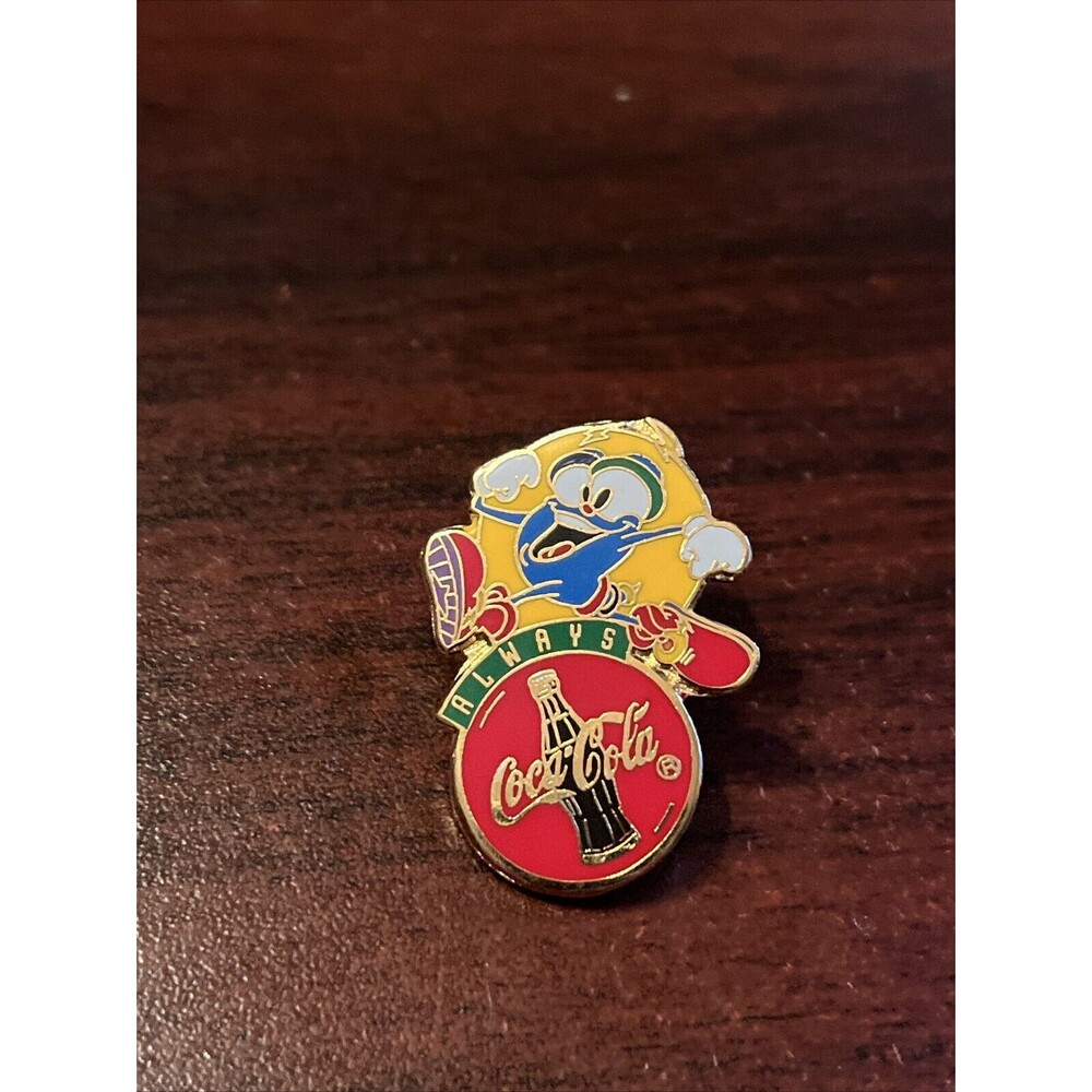 Vintage 1996 Atlanta Olympics Always Coca-Cola Izzy Running Lapel Hat Pin